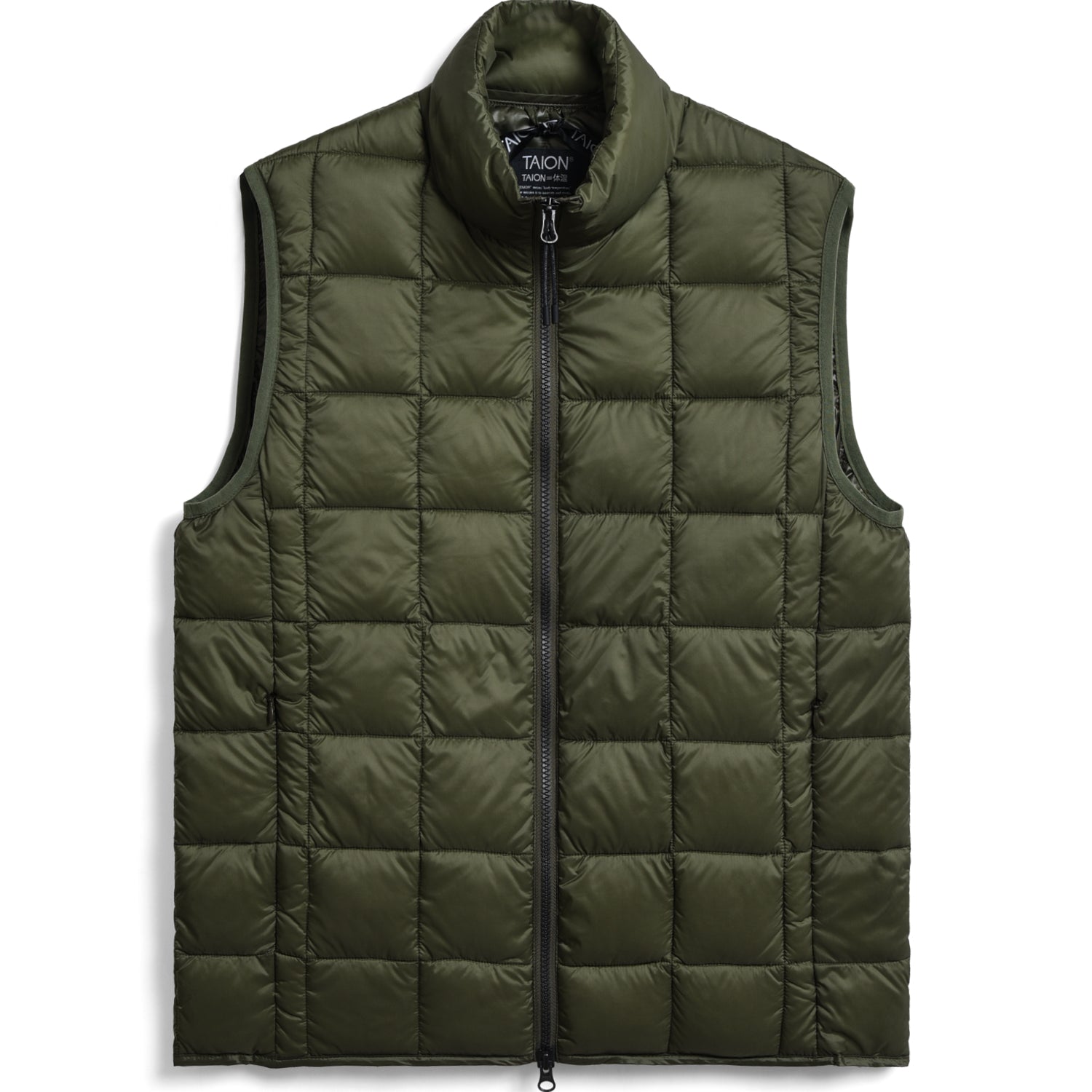 Hi Neck W-Zip Down Vest