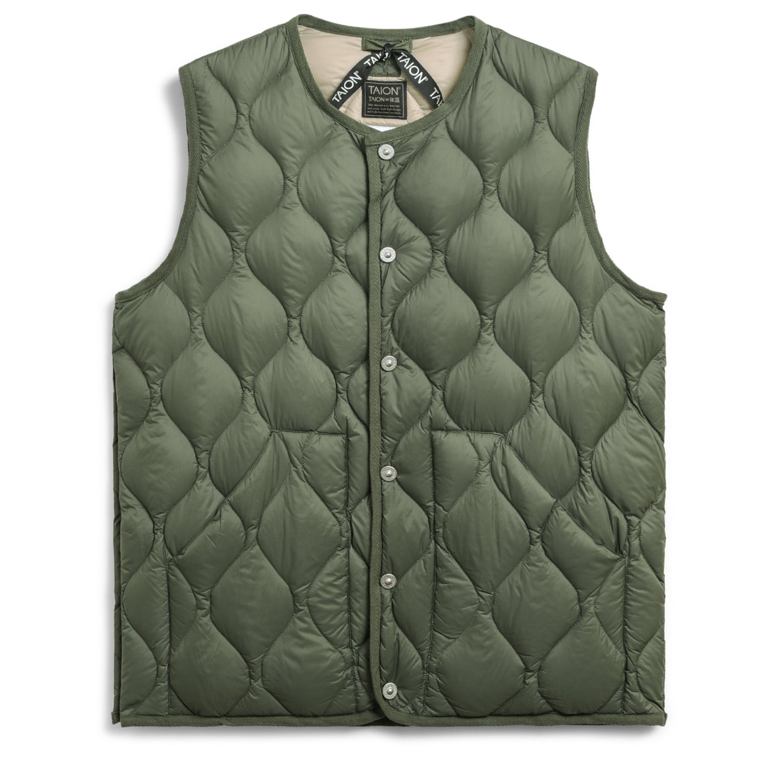 Military Crew Neck Down Vest (Soft Shell)