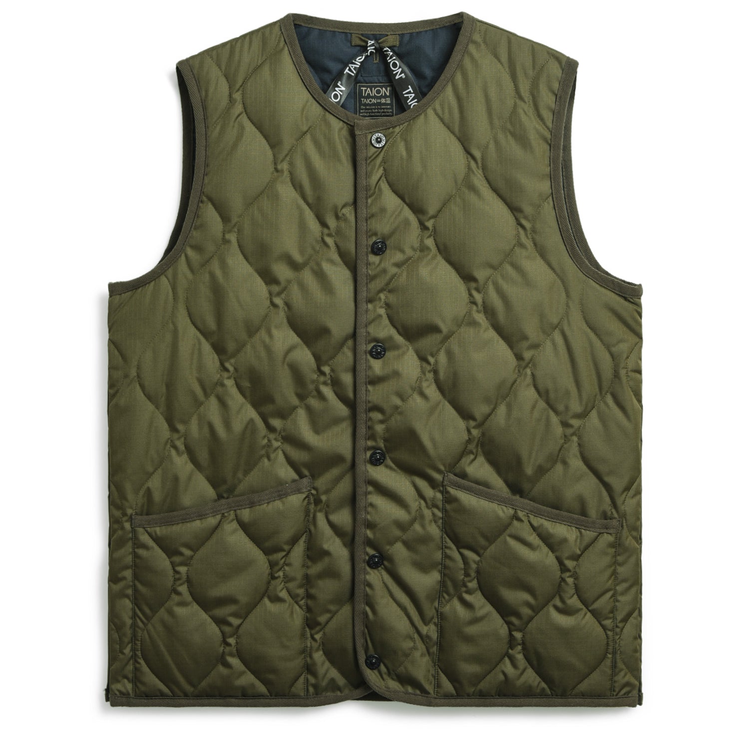 Military Crew Neck Down Vest (Hard Shell)