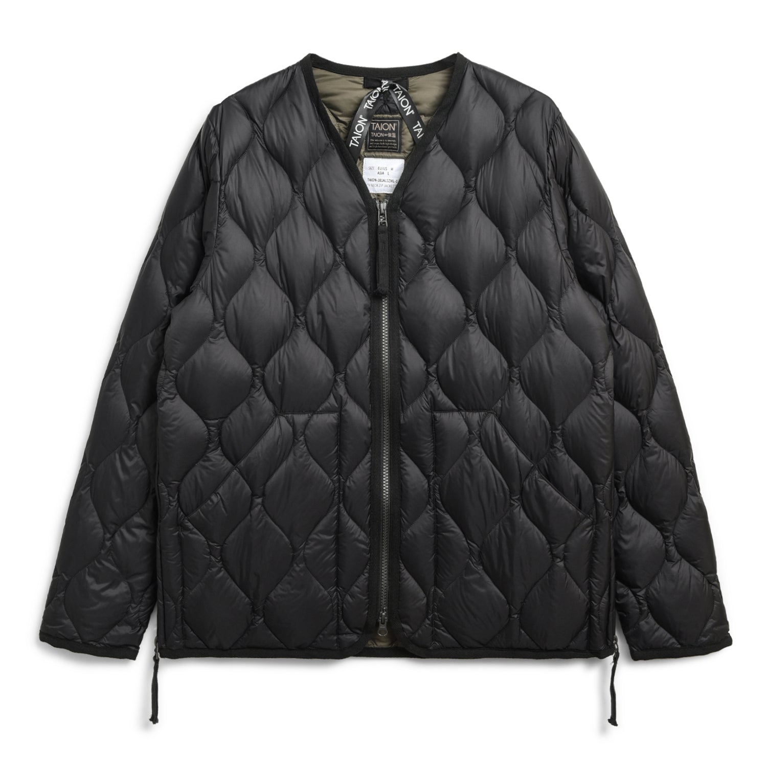 Military W-Zip V-Neck Down Jacket (Soft Shell)