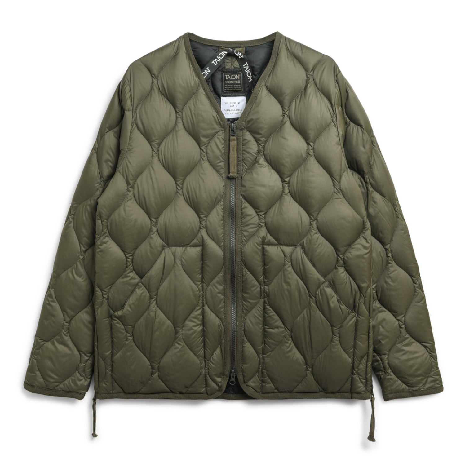 Military W-Zip V-Neck Down Jacket (Soft Shell)