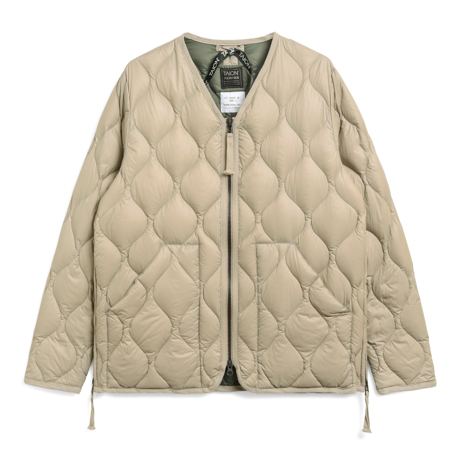 Military W-Zip V-Neck Down Jacket (Soft Shell)