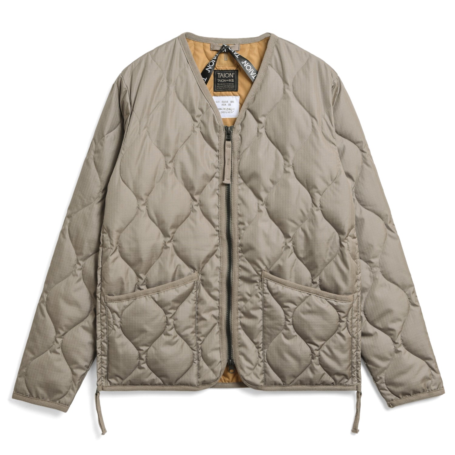 Military W-Zip V Neck Down Jacket (Hard Shell)