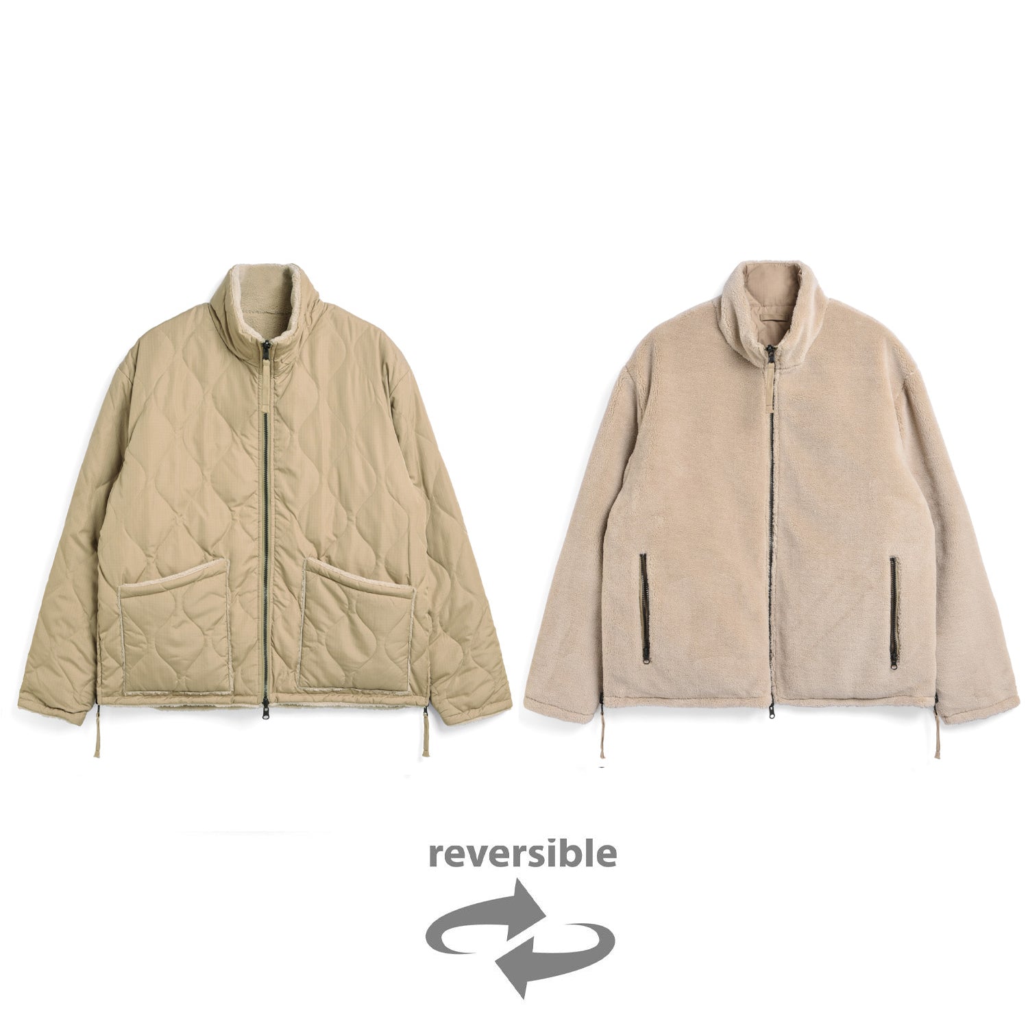 Military Reversible Hi Neck Down Jacket