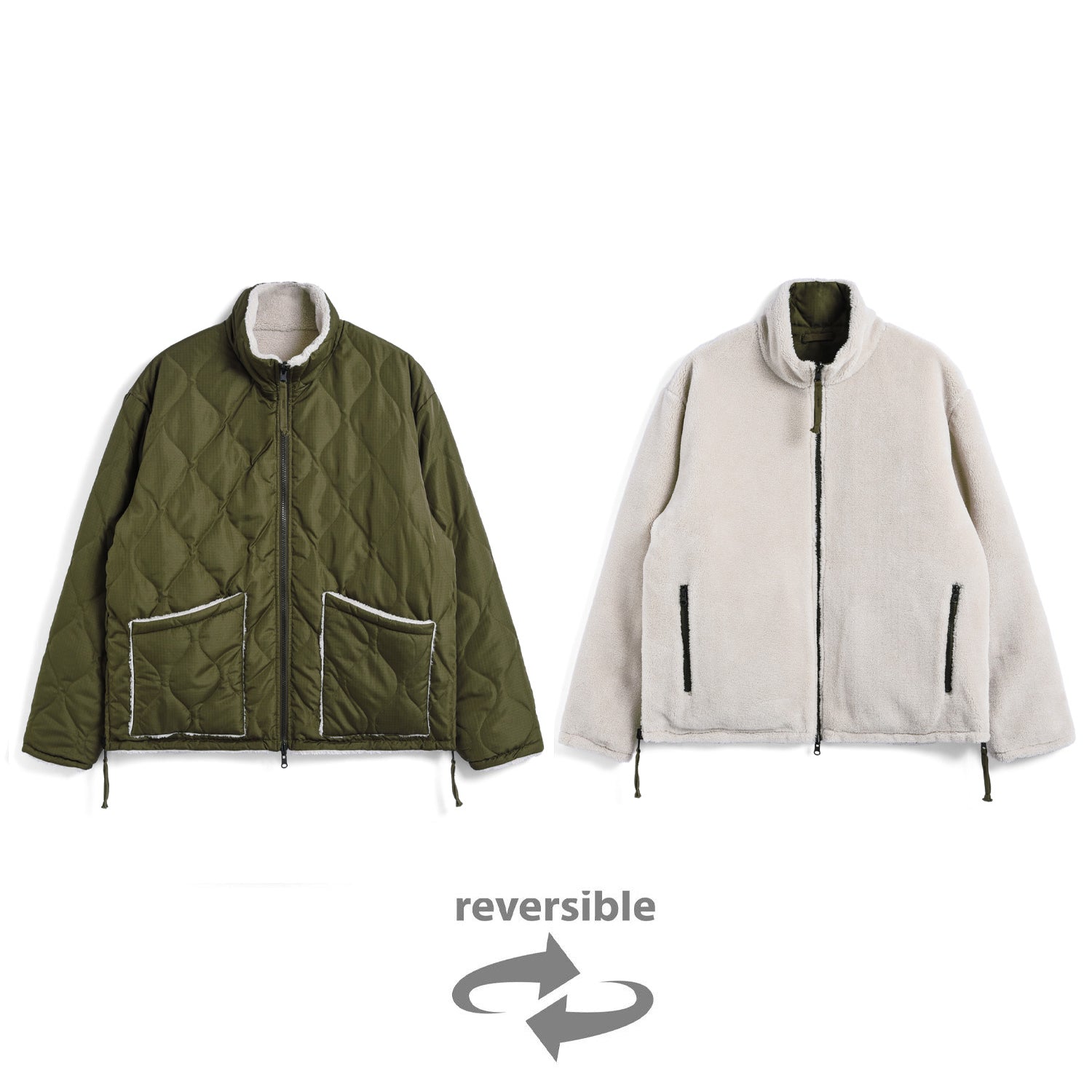 Military Reversible Hi Neck Down Jacket